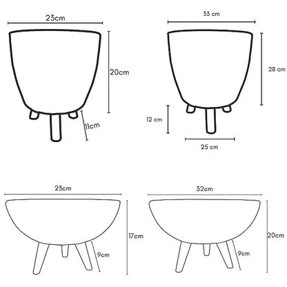 Pack de 4 Maceteros para Plantas con Trípode de Madera